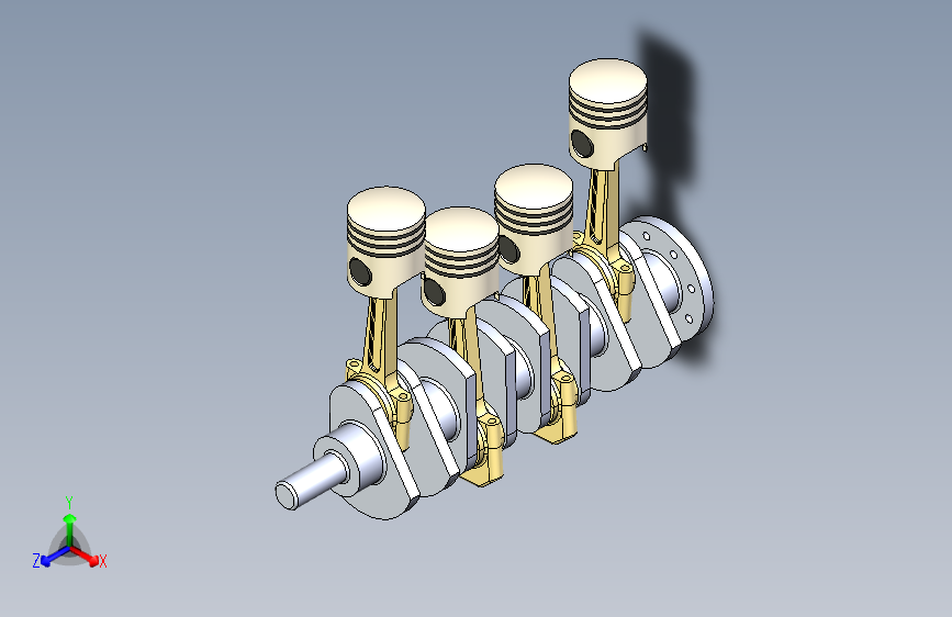 B0003020-直列四缸发动机曲轴组件
