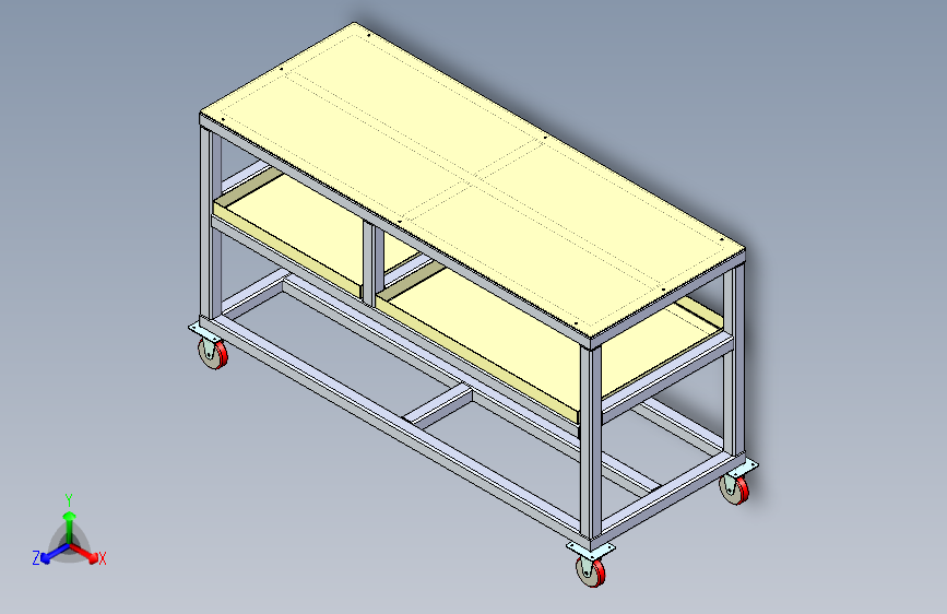 B0003048-带轮子脚轮的桌子