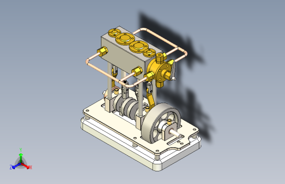 B0003124-2缸立式船用蒸汽机