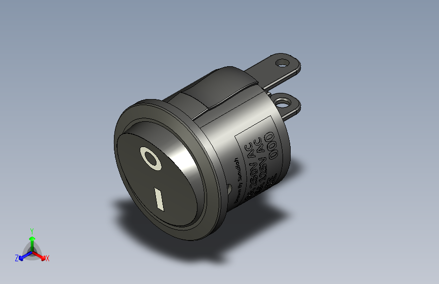 B0003368-圆形2位开关，黑色，16毫米