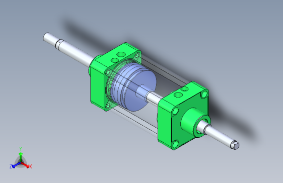 B0003408-Blue Air 气缸（双杆 - 双作用）100x25x100 毫米