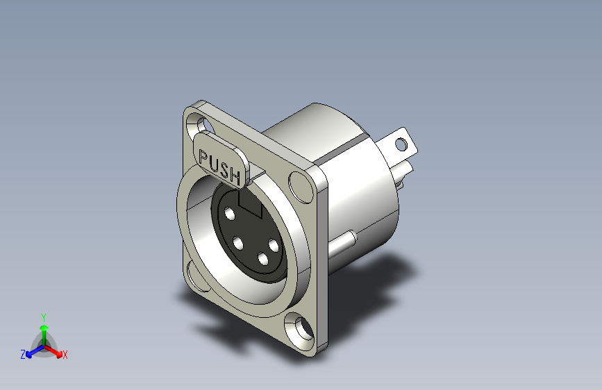 B2004904-Neutrik 4针XLR面板安装母连接器