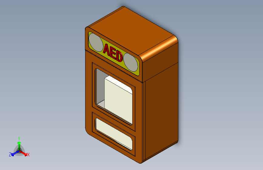 简易壁挂AED除颤器箱（不带屏）