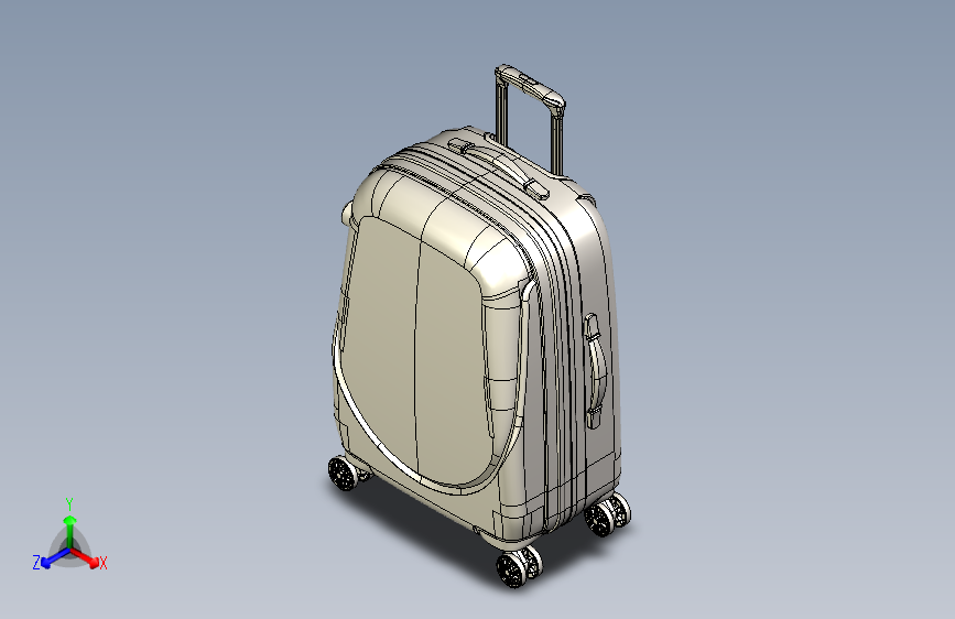 经典拉杆箱3D模型