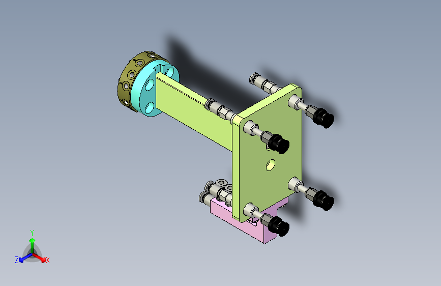 四吸盘工装3D+工程图