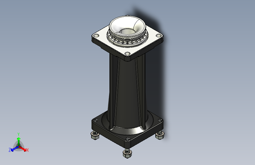 用于测试飞机表面空气动力学气流的设备中的文丘里管模型