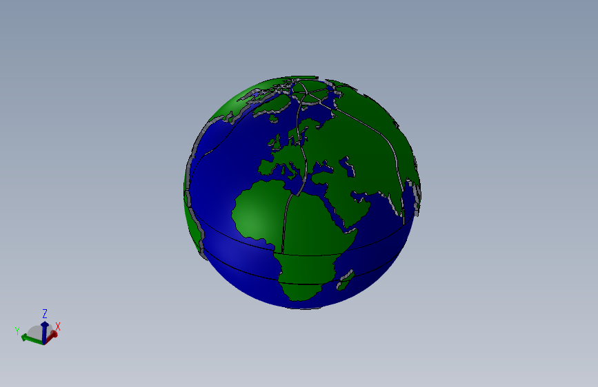 虹膜地球仪 - 单色