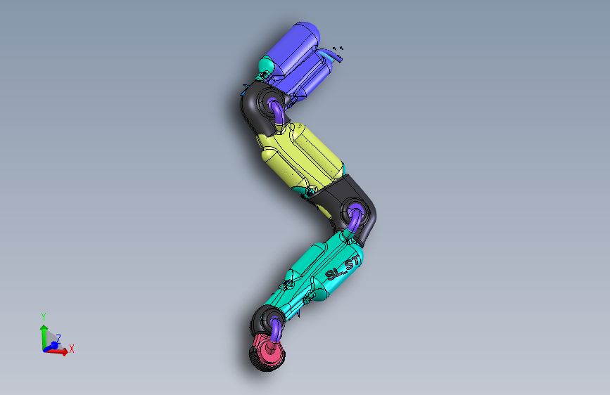 四足机器狗的单条腿  STEP格式