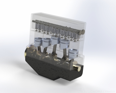 A2005184-内燃机 四冲程 五缸 发动机