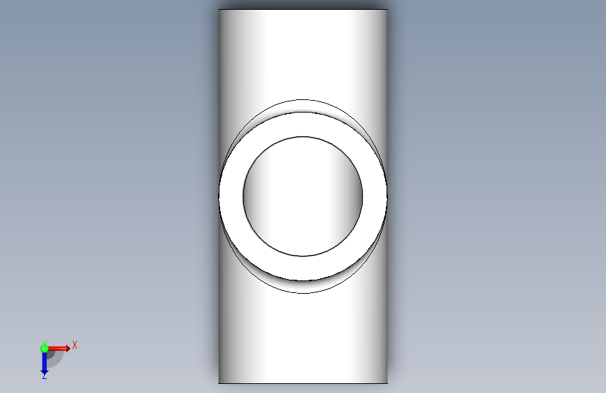 A3004502-三通 3_8_管路水平管段三通 俯视图