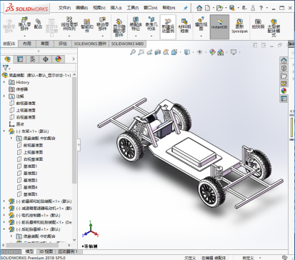 电动汽车底盘三维模型设计SolidWorks