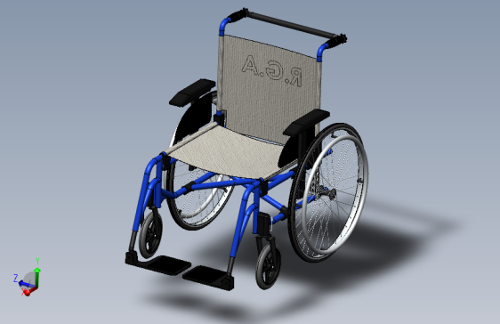 普通轮椅模型3D图纸 Solidworks设计 附step