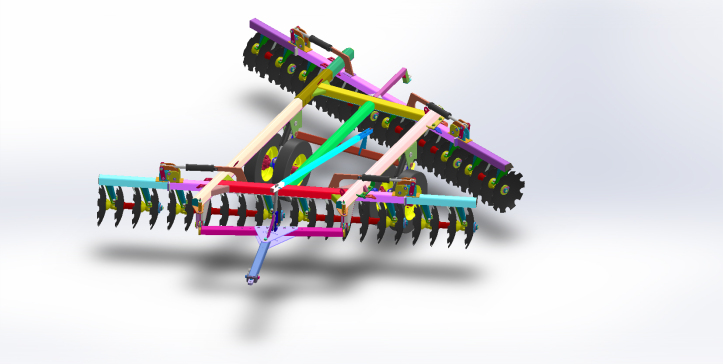 52片圆盘耙3D数模图纸 STEP格式