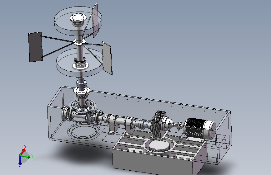 大型垂直轴风力发电机组传动系统结构设计三维模型