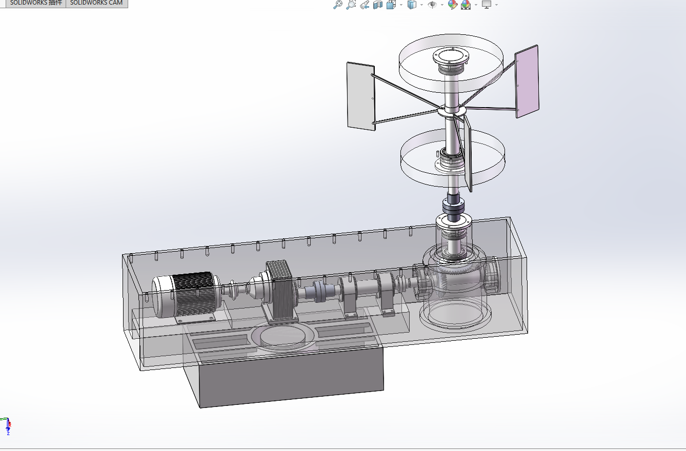大型垂直轴风力发电机组传动系统结构设计三维模型