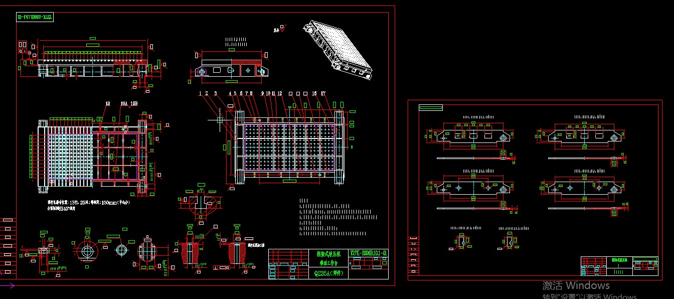 27K-2000B框架式液压机三维+60张CAD图 1399928