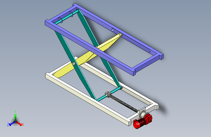 电动丝杆剪叉式升降台sw22三维模型2