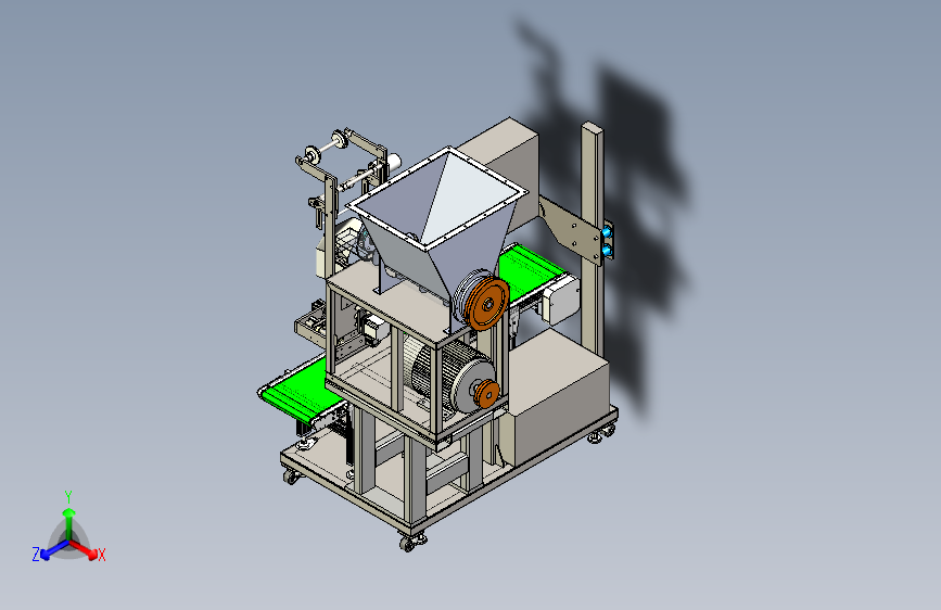 大米包装机三维SW+二维CAD