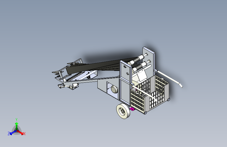 水稻收获机水稻收割机结构设计含三维SW模型3D建模