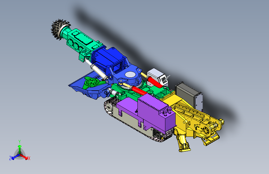悬臂式掘进机三维设计SW模型图纸3D建模