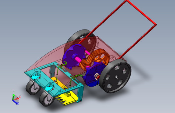 手推式割草机模型设计【除草机三维Solidworks+CAD图纸+说明书】