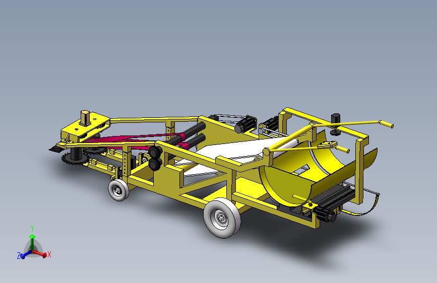 韭菜收割打捆一体机三维SW模型