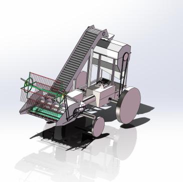 大豆收割机图三维SW模型