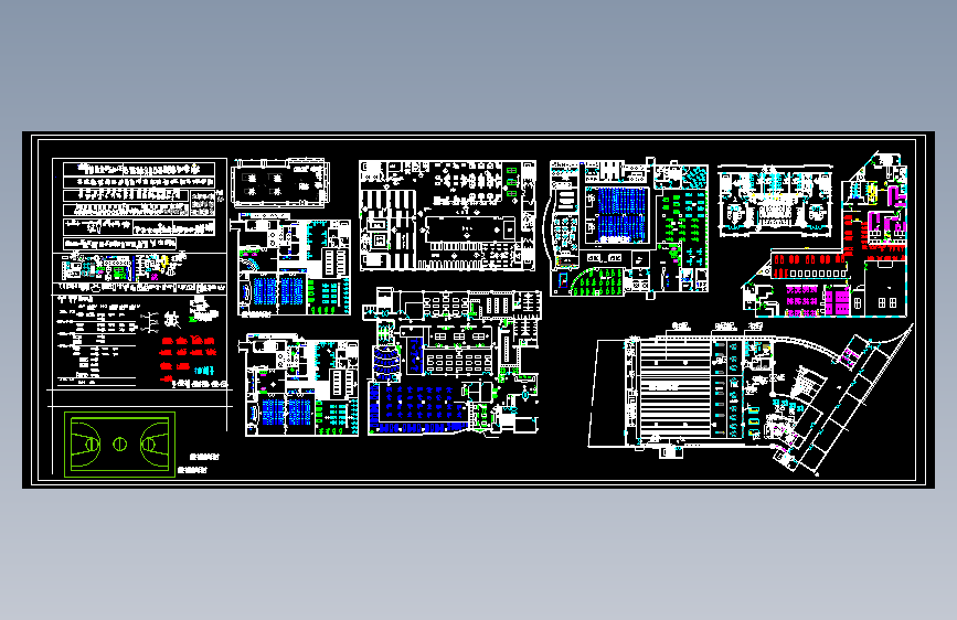 cad健身器材 平面布局图块
