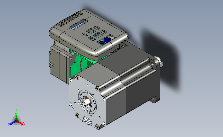 iSV2-CAN系列智能一体式伺服低压电机3D图纸.rar