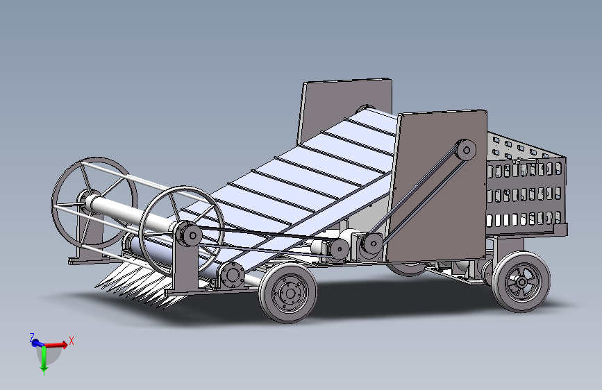 生叶菜采收自动收获机设计（含三维SW模型+23张CAD图纸+说明）