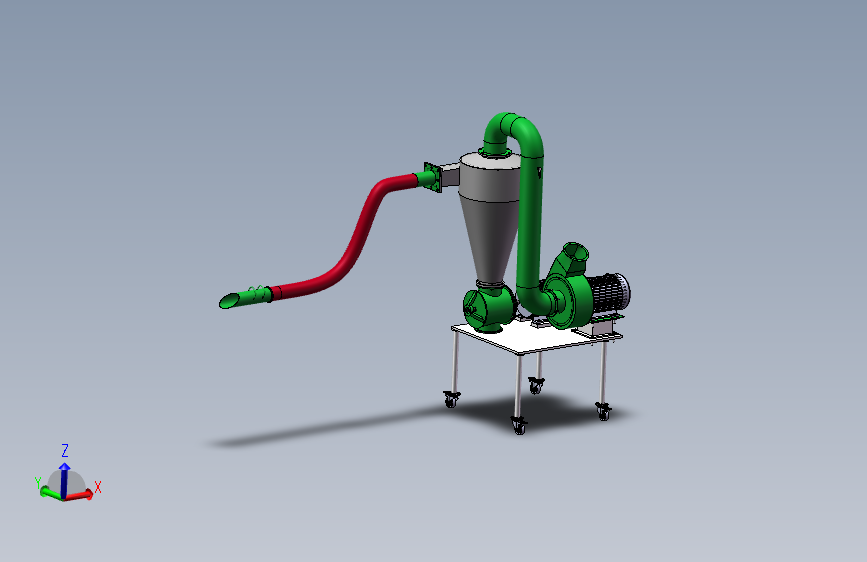 吸粮机的设计【气力输送机的设计】【6张cad图纸+说明书】【三维sw】