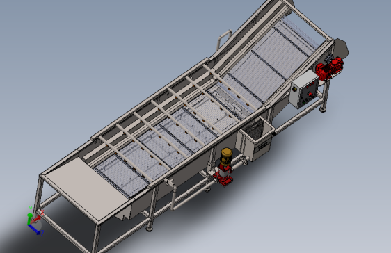 水果蔬菜果蔬清洗机设计三维图Solidworks模型3D建模图纸参考素材