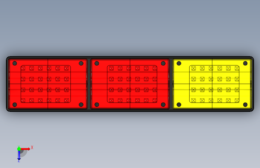 B2005098-LED组合式后刹车尾灯及方向指示灯 俯视图