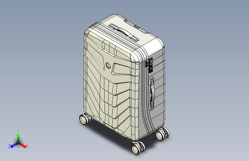斜拉链旅行箱sd模型