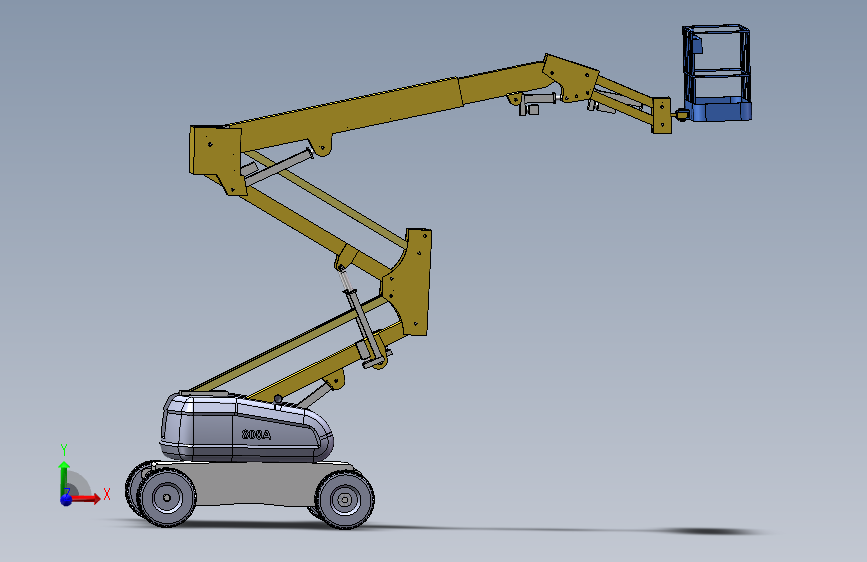 曲臂式高空作业平台举升装置三维SolidWorks+CAD图纸