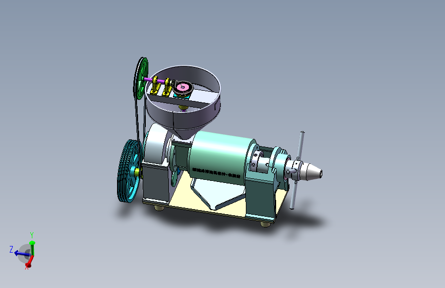 螺旋式榨油机设计（含三维SW模型3D建模+CAD图纸+说明参考素材）