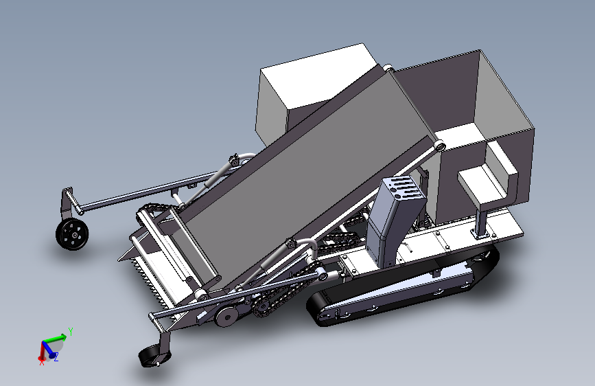 自走式叶类蔬菜收获机设计三维SolidWorks模型3D建模+CAD图+说明