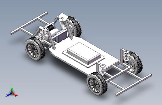 电动汽车底盘三维模型SolidWorks三维模型