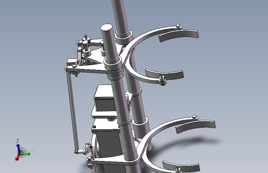 爬杆作业机器人设计-攀爬 爬树机器人含三维SW模型+CAD图纸+说明书