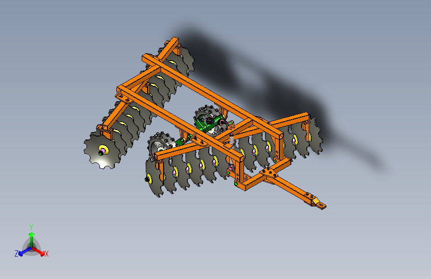 悬挂式液压重耙设计（CAD图纸+SW三维+说明书）