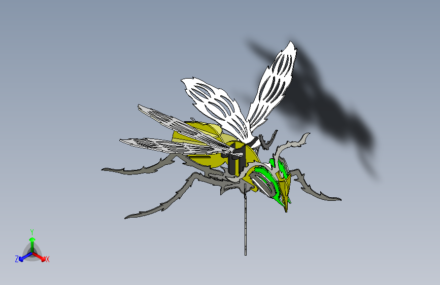 B2005251-黄蜂,金属板拼图,昆虫,3D模型,3D拼图,金属工艺设计