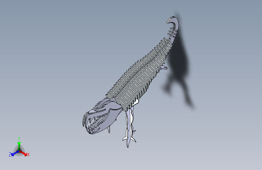 B2005267-鳄鱼，短吻鳄，薄板拼图，3D模型，3D拼图，金属工艺设计