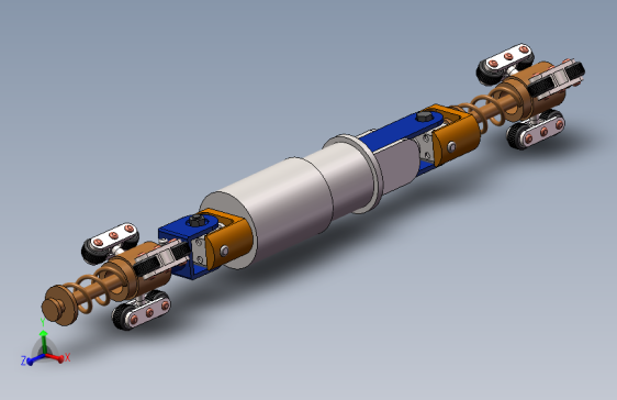 蠕动式管道检测机器人三维SW建模3D模型solidworks图纸素材