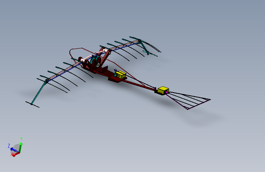扑翼机 机械仿生鸟结构设计三维模型+仿真