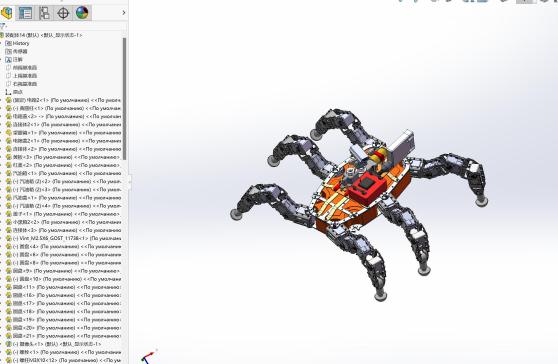 六足机器人三维SW模型