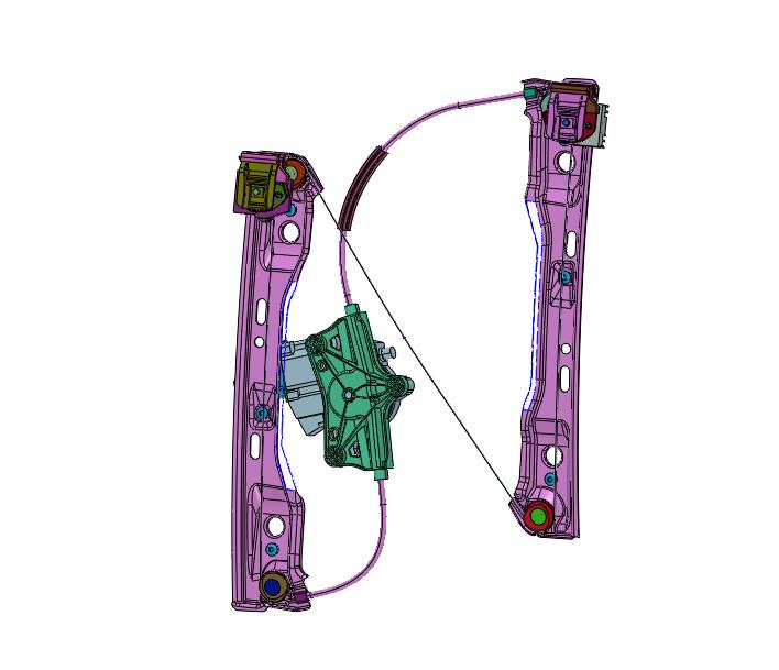 东风车门车窗电动玻璃升降器三维