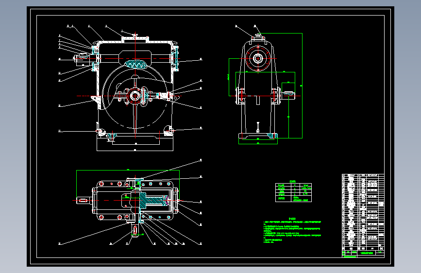 一级涡轮蜗杆减速器CAD