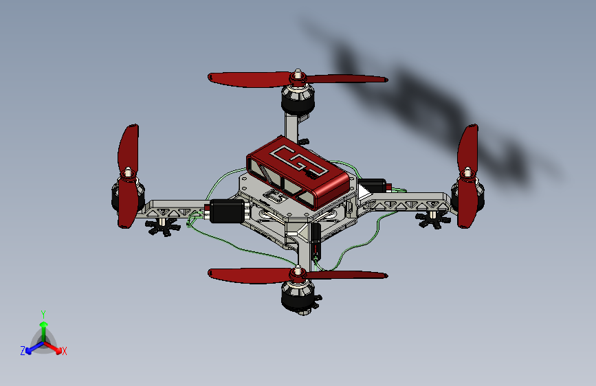 CGPdesign四轴无人机模型3D图纸