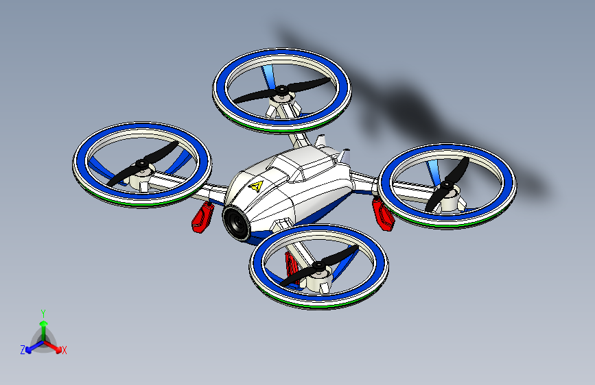 X-Black四轴无人机三维建模图纸