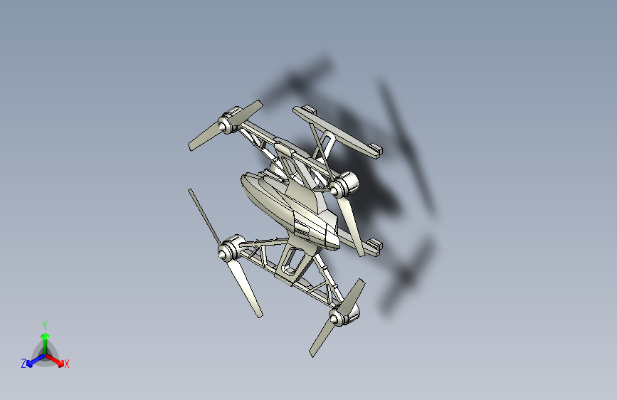 yuneec q500四轴无人机3D建模图纸